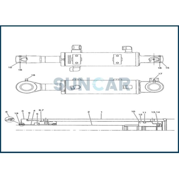 Комплект для ремонта уплотнения цилиндра лезвия Dozer PX01V00033R300 в СЛУЧАЙ CX36
