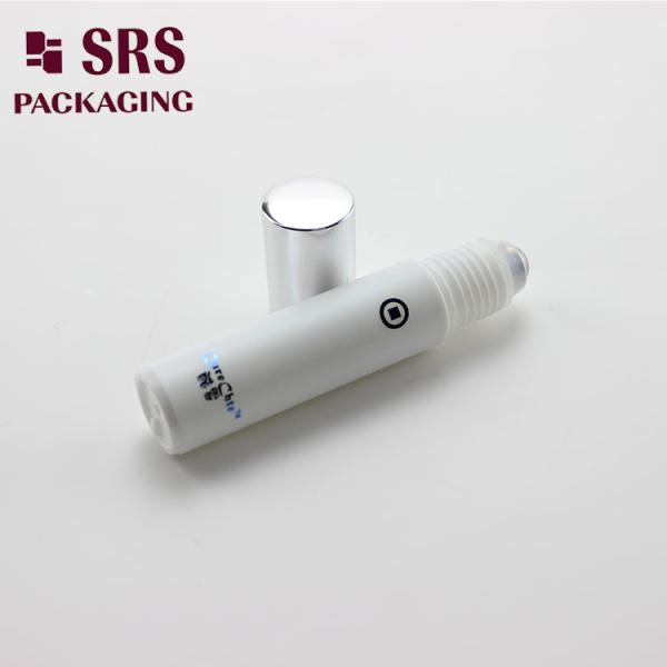 SRS empty cosmetic 5ml white plastic eye cream roller ball bottle