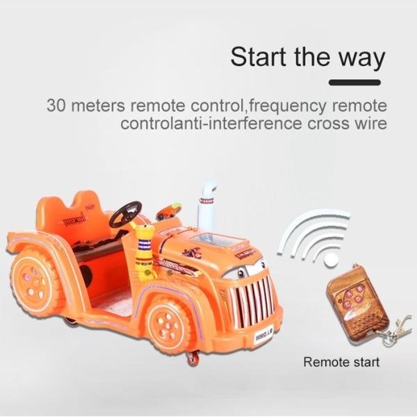 Outdoor Playground Coin Operated Tractor Square Plastic Bumper Cars With Two Seats