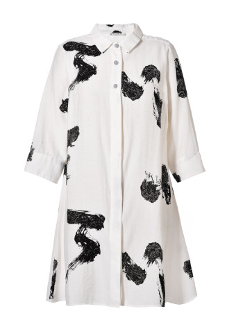 2019 New Design Ladies' Blouse Modern Black Ink Printed For Spring Or Summer