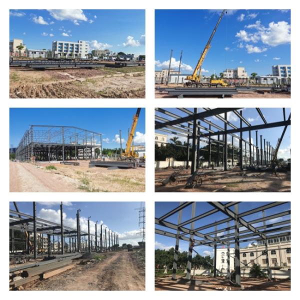 Construção industrial da oficina da construção clara pré-fabricada da construção de aço com a instalação fácil