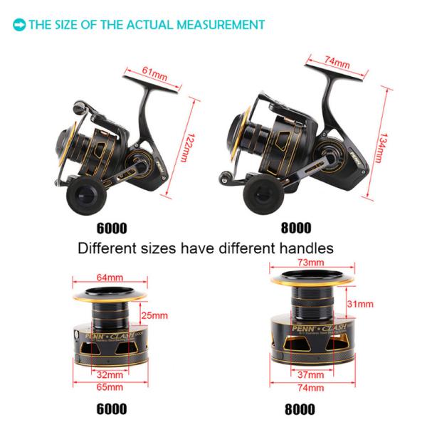 Big Sea Penn Fishing Reel Light Weight Saltwater Carp Bass Penn Clash Fishing Reel