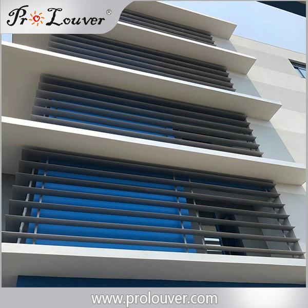Exterior Aerofoil Aluminum Airfoil Louvers Sun Control Horizontal louver For Building facades