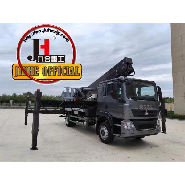JIUHE JIEFANG 4*2 Гидравлическая подъемная платформа Грузовик 45м Грузовик Монтируемая воздушная рабочая платформа с ветром