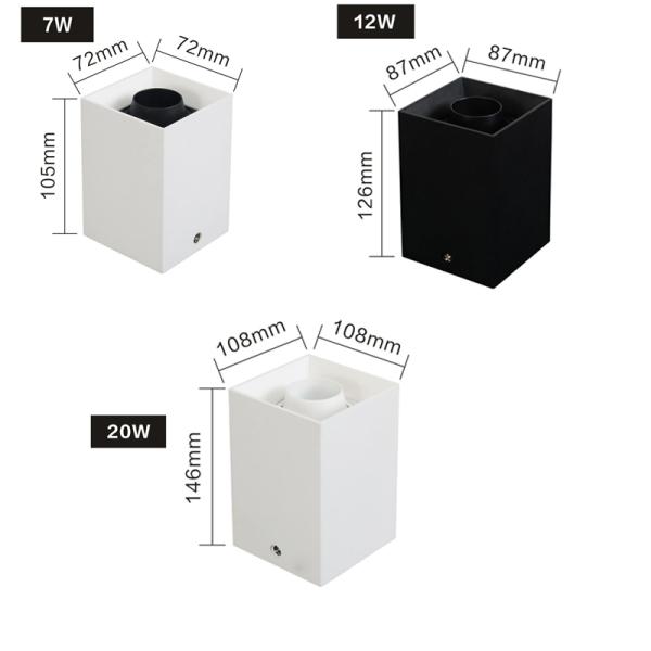 Aluminum Surface Mounted LED Downlights 3000K CCT 0.02kw IP20