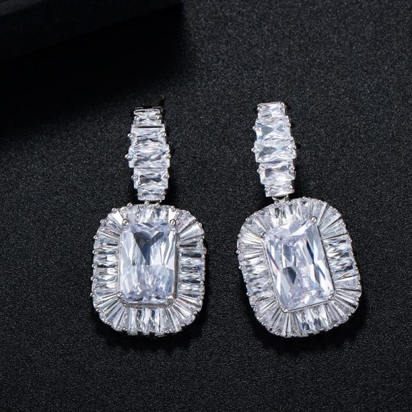 High Quality Women Vintage Luxury Rhinestone Earring jewelry CZ Zirconia Drop Natural stone earrings