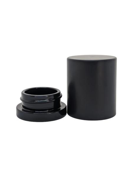 9 ml Vidro redondo alto sem ombros Vidros com tampa de parafuso Com tampa à prova de crianças Vidro preto, tampa alta preta
