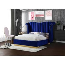 Art Tufted Solid Wood and Upholstered Platform Bed Cheap price High End soft beds for HOTEL Bedroom
