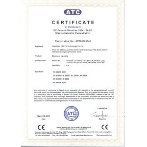 Shenzhen YACYA Technology CO.,LTD Сертификации