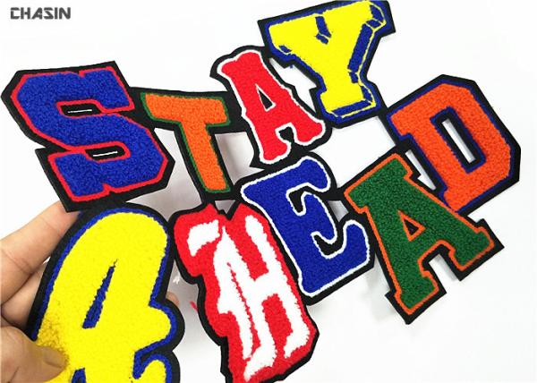 Commercial Slogan Letterman Patches Lightweight Good Washing Resistance