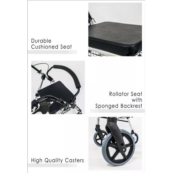 Алюминий ходока завальцовки Rollator кресло-коляскы PVC пожилой светлый складный