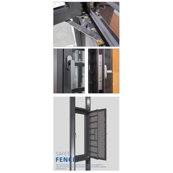 Удар урагана тепловой разрыв двойного остекленного алюминия французский алюминий коммерческий скользящее окно цена