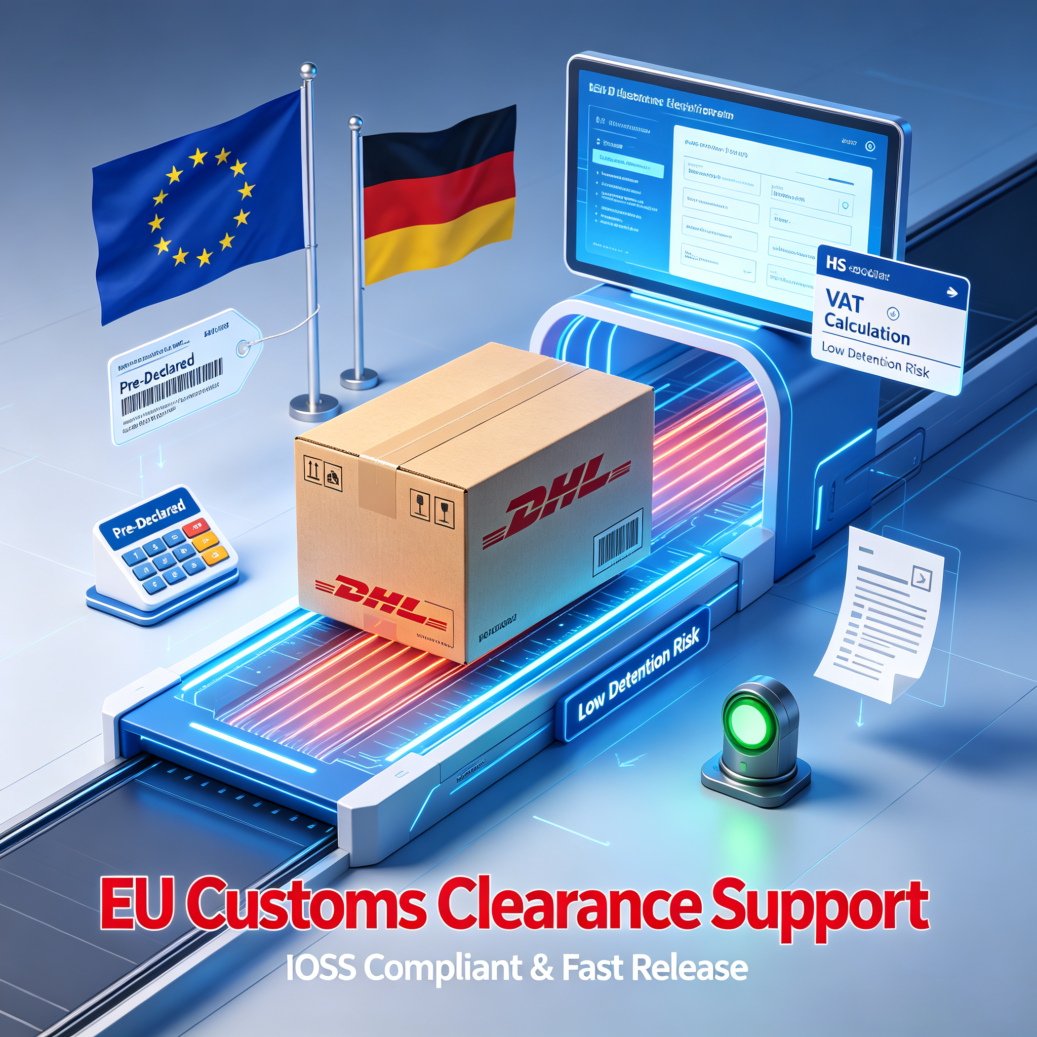 Door To Door DHL International Express Shipping China To Germany 3 - 5 Business Days