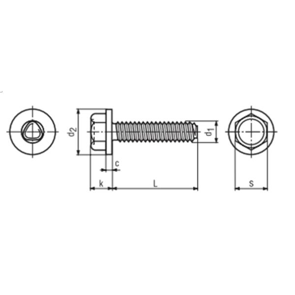 M5 Hex Washer Head Thread Forming Screws For Metal Sheets Steel Fastener