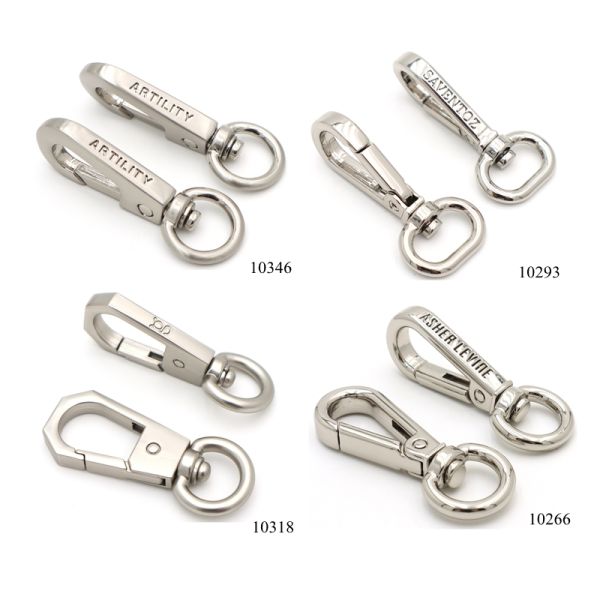 Quality Bag Accessories Durable Metal Swivel Hooks Custom Logo Metal Keychain Snap Clip