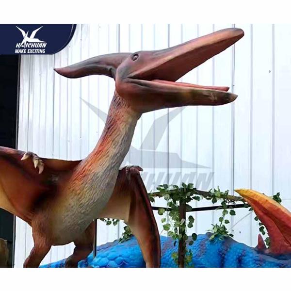 Durable Outdoor Dinosaur / Wings Movable Pterosaur Decoration For Amusement Park