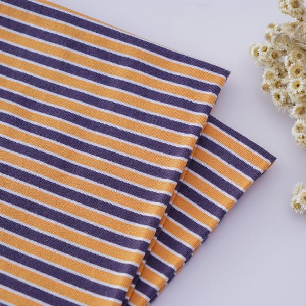 High Quality Skin-Friendly And Soft Single Jersey Striped Material Fabric For T-Shirt