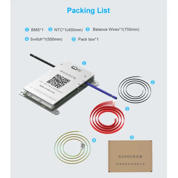 Jk BMS Bd4a24s6p 4A 24s 60A Active Balance LiFePO4 Lithium Battery BMS Bd4a24s6p