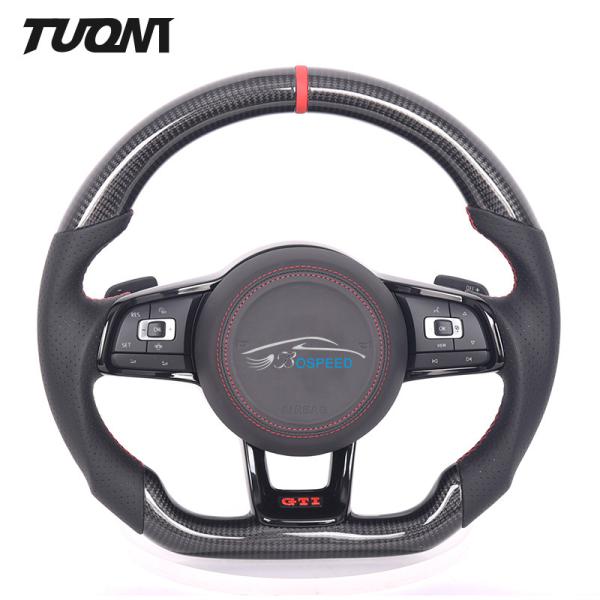 2022 Sport Stitching Volkswagen Carbon Fiber Steering Wheel Alcantara 350mm