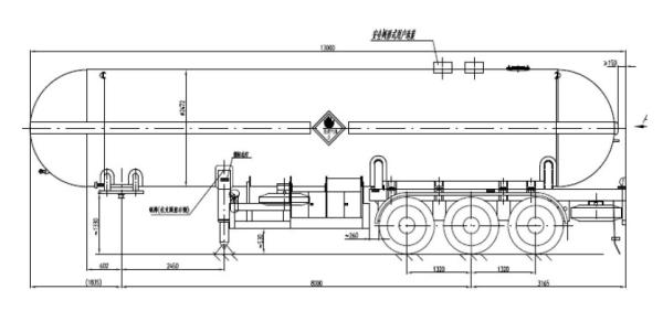 56000L Liquefied Petroleum Gas Lorry Tanker Trailer 3 Axles For LPG