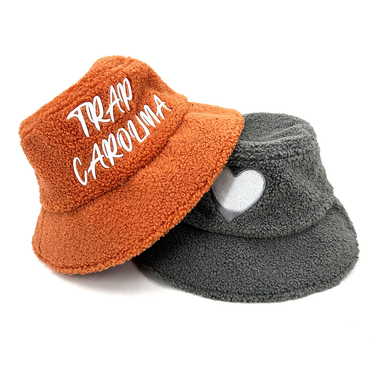 Teddy Velvet Bucket Hat Cotton Satin Fisherman Hat Custom 3D Embroidered