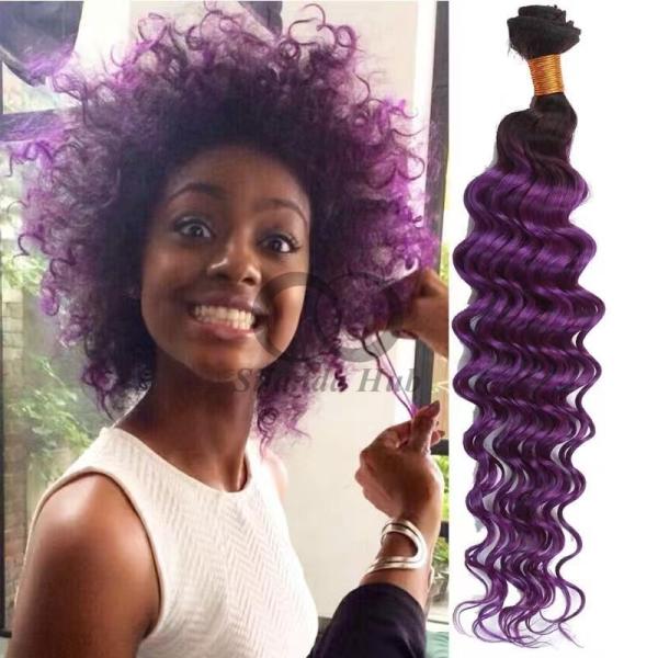 #T1B/Purple Deep Wave Remy Human Hair Bundles Sew In Weave Bundles Brazilian Bundle Deals