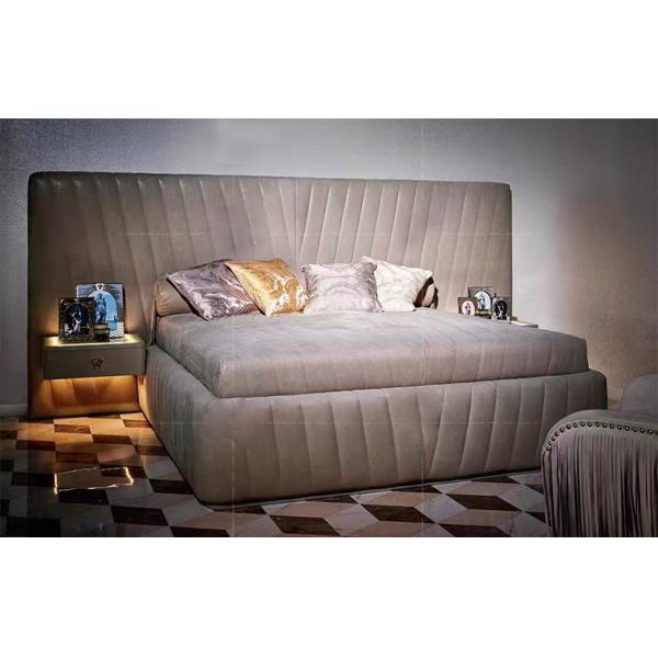 Современная современная мебель спальни устанавливает кровать ткани внутренней рамки твердой древесины штейновую