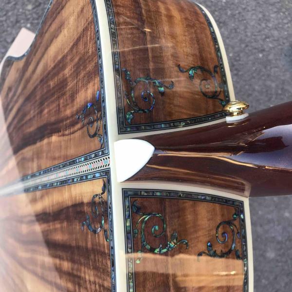 Real Abalone Inlay 41 Inch Koa Wood Round Body Classic Acoustic Guitar Free Shipping