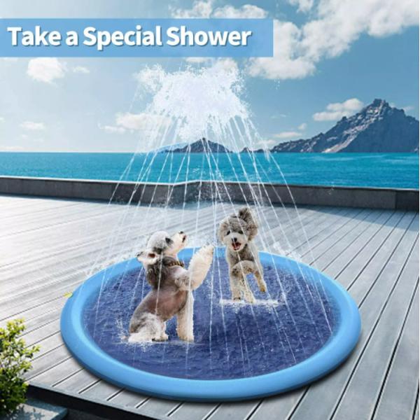 Tapis de jeu aquatique pour chien en PVC, pliable, pour extérieur