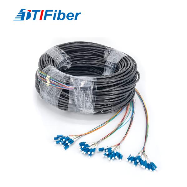 LC SM 48 Core Waterproof Fiber Optic Pigtail Patch Cord For FTTH FTTX
