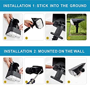 IP55 1.5W Outdoor Solar Landscape Spotlights , 200LM Solar Outside Security Lights