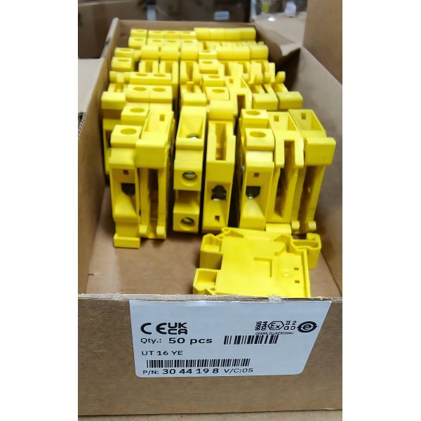 Phoenix Contact 3044198 Original Ground Terminal Block UT 16 YE with 76 A Nominal Current and 16 mm2 Cross Section