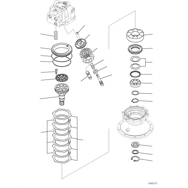 PC1250-8 706-7K-01180 706-7K-01120 Экскаватор Ротационный качающий двигатель Assy