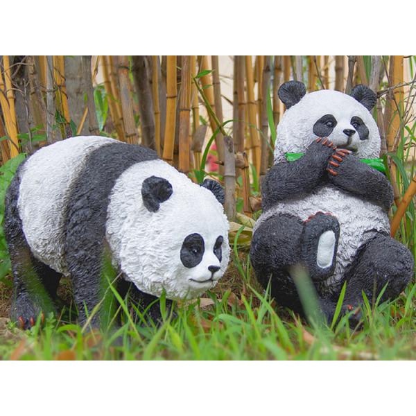 A pair of panda lights LED resin waterproof landscape lamp translucent animal outdoor park lawn lamp