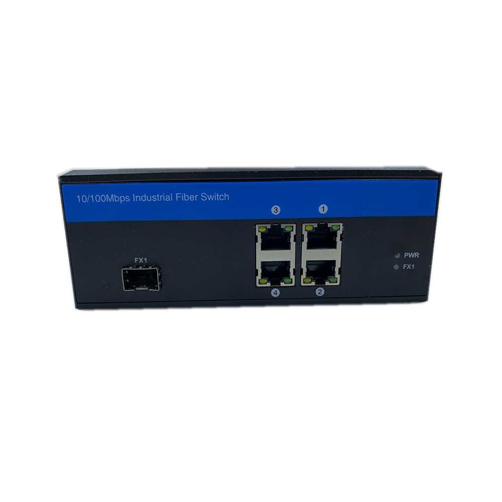 Металлическая оболочка 5 портов Промышленный Ethernet-счетчик 10/100 Мбит / с Прочный Poe-счетчик