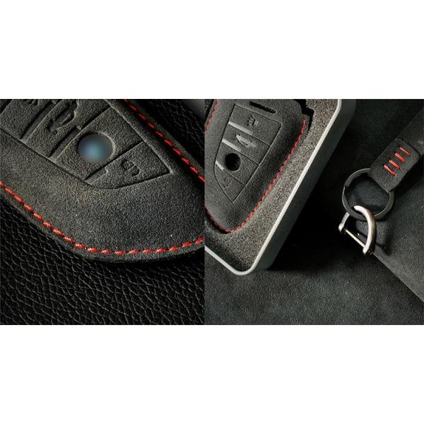 for BMW Car Key Covers Personalised Hight Standard Synthetic Black Suede