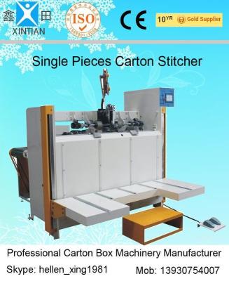 Servo System Single Piece Carton Box Stapler Machine With Speed 450 Nails / Min