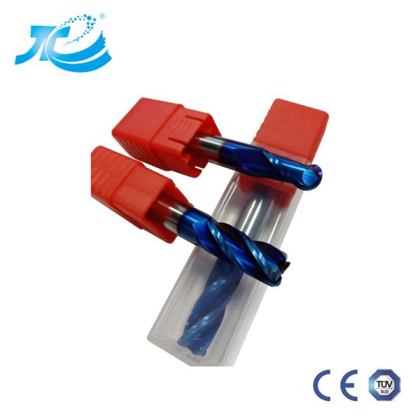 4mm Carbide Square End Mill 3 / 4 Flutes Milling Machines Long Life Blue Coated