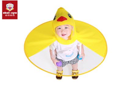 Cute Poncho Childrens Waterproof Raincoats Yellow Duck Single Person PVC/EVA Material