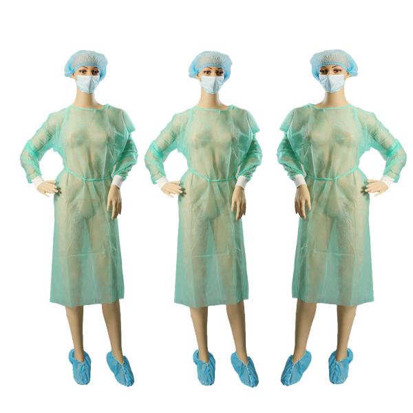 Lightweight Non Woven Garments / Hospital Patient Gown Kintted Cuffs