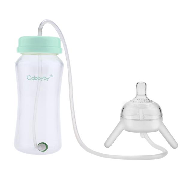 Hands Free Baby Feeding Bottle For Parents Straight Round 10oz Feeding Bottle Glass Newborn