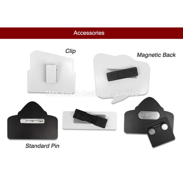Wholesale Custom Design Logo White Reusable Magnetic Plastic Name Tag Badge