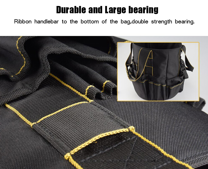 Waterproof Double Oxford Soft Handle Bucket Bag Tools Barrel Bag Tool Bucket Truck