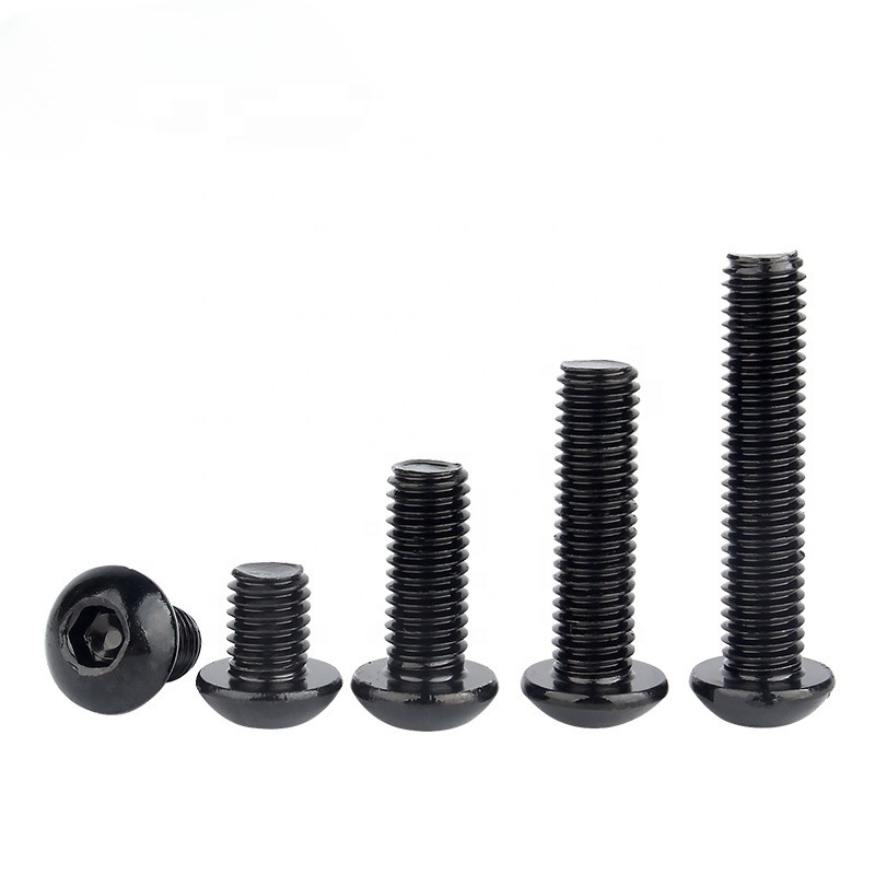 ISO7380 10.9 Grade M8*8mm Black Oxide Alloy Steel Carbon Steel Hex Hexagon Button Head Socket Screws with Control