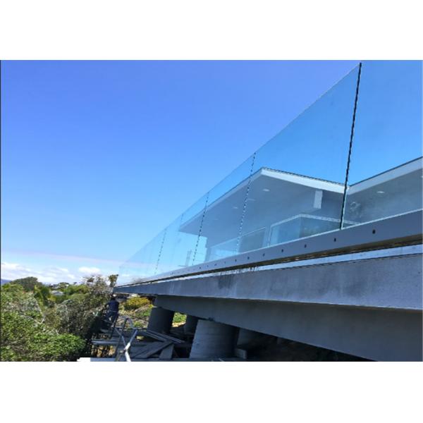 Glass Terrace Building Railing Commercial Glass Balustrade Aluminum U Channel Handrail Flooring Mounted