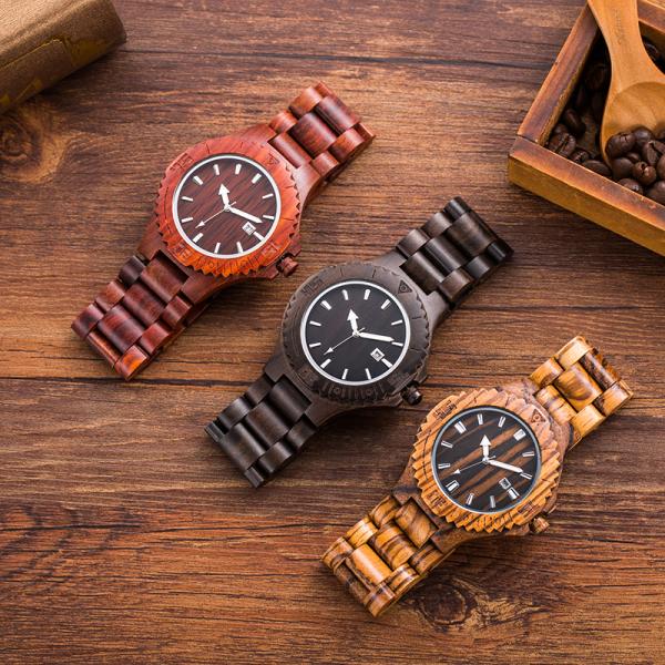 Customized Small Face Wooden Wrist Watch For Ladies Sandalwood Strap
