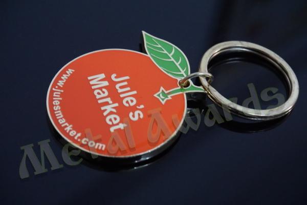 Creative Apple Logo Keyring , Funny Mens Designer Keychains 50mm Size