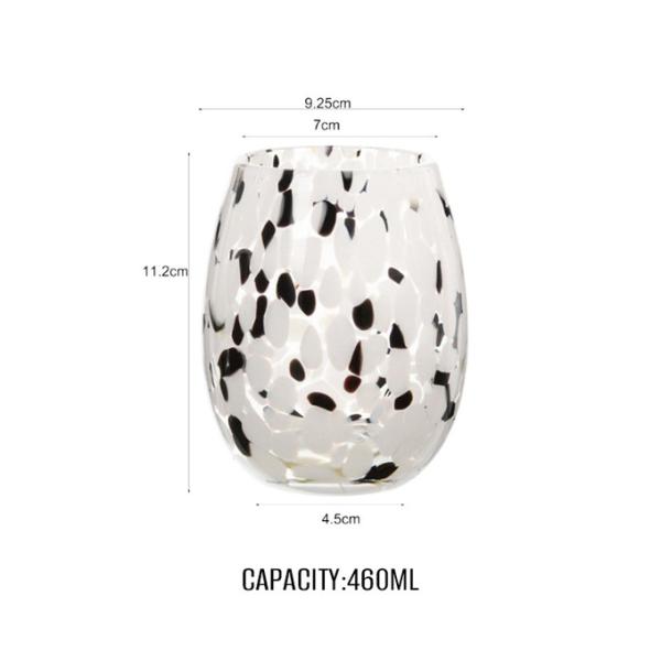 460ML Hand Blown Glass Candle Jar For For Home Decoration Wedding Artisan Leopard Printing Spotted Colored
