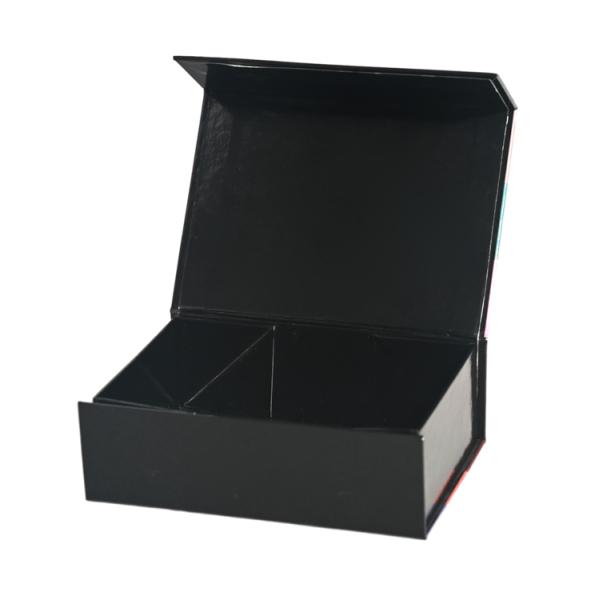 Personalized custom full color printing foldable flip box with ribbon folding packaging box