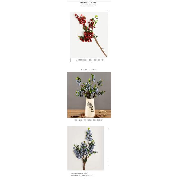 Christmas Berry Stem Artificial Plants Red and Blue Berries for All Festivals Occasion